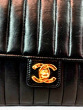 CHANEL Classic Single Medium Flap Vertical Lambskin Leather Shoulder Bag
